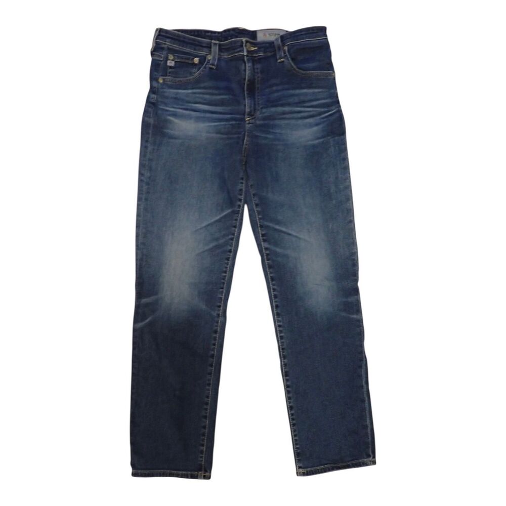 AG Adriano Goldschmied The Isabelle High Rise Straight Crop Jeans 31 Whiskered